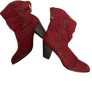 Women's wine Ankle Boots SZ 10